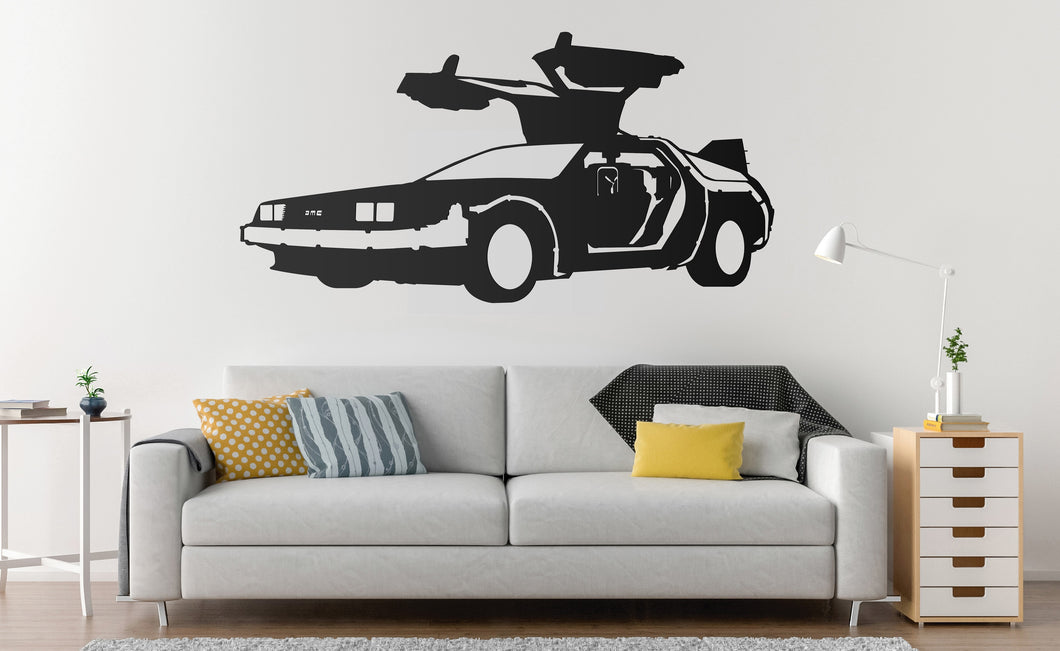 Decoración de pared en metal Delorean Time Machine